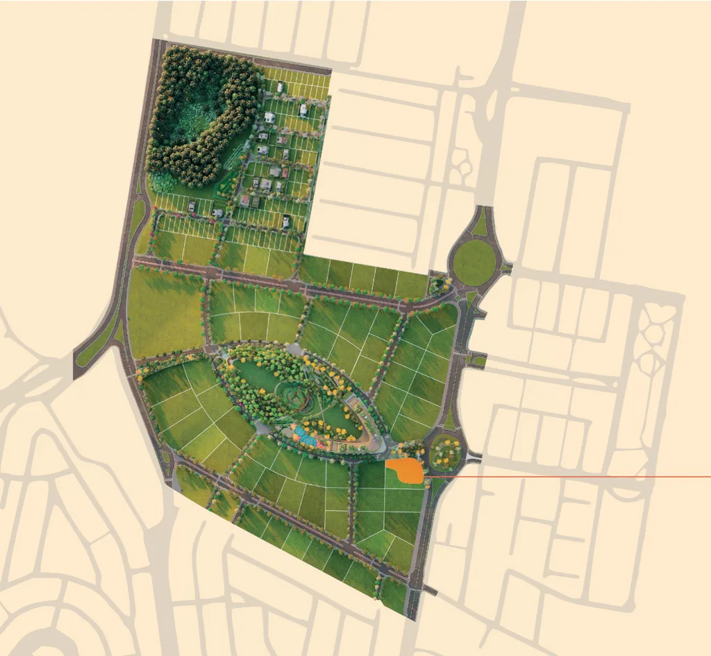 Implantação do Parque Una, com a posição do Martim