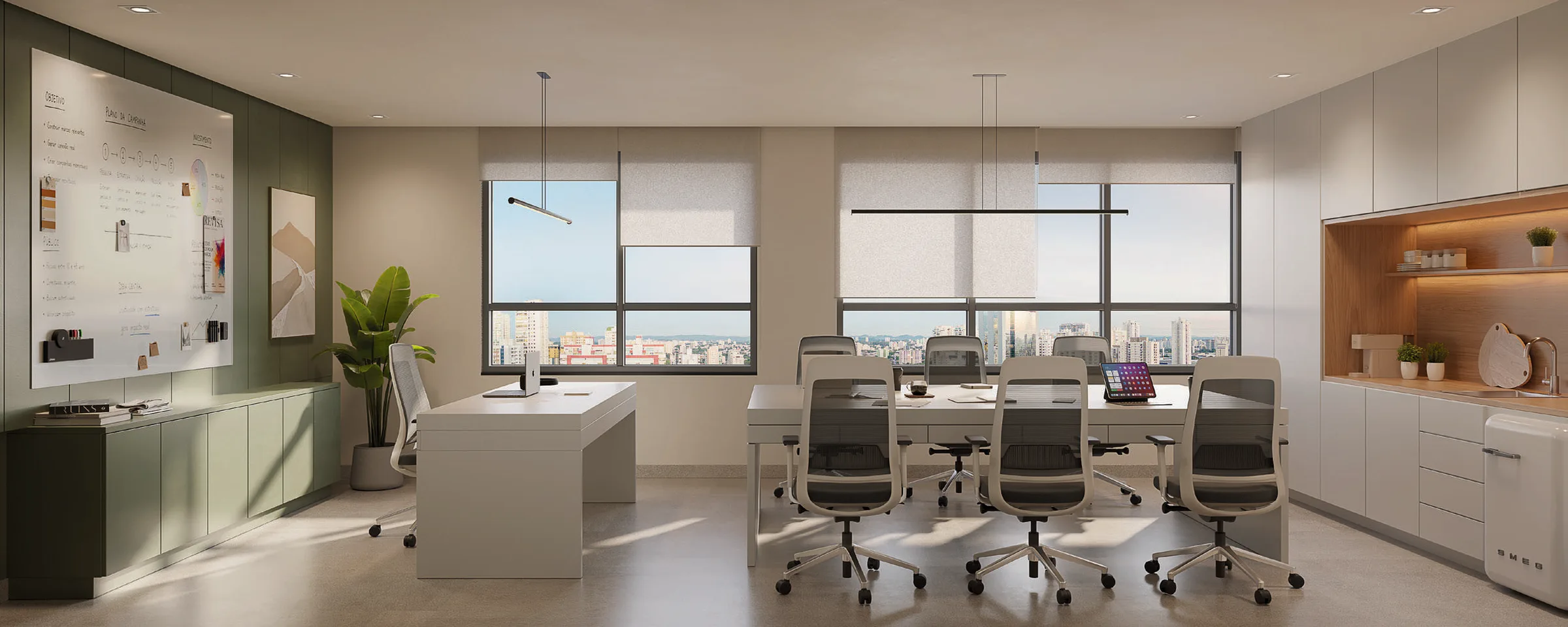 Interior das salas 202 e 203 e dos finais 07 e 08, com 41,04 m²