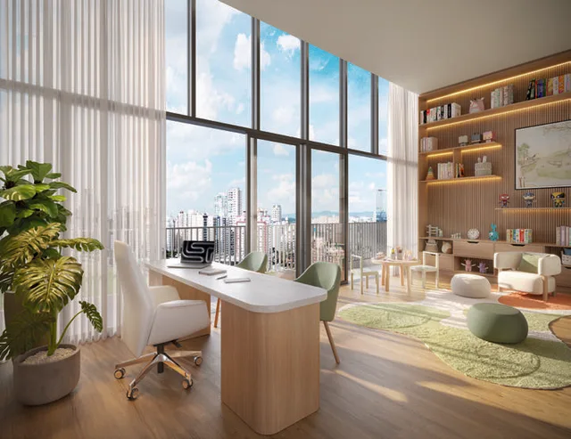 Interior das salas cobertura 2707 e 2708, com 41,11 m²