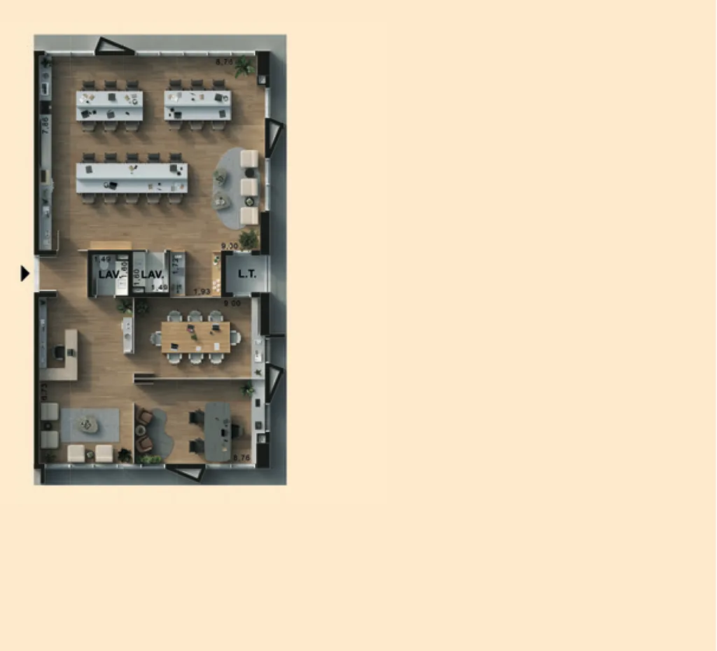 Planta da sugestão de unificação 3, com 158,33 m²